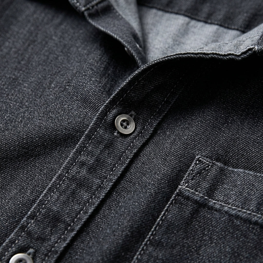 Men's Long-Sleeve Cotton Denim Shirt