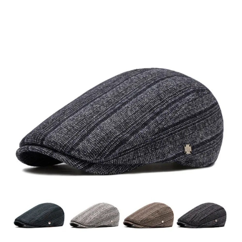 Preston Textured Stripe Flat Cap
