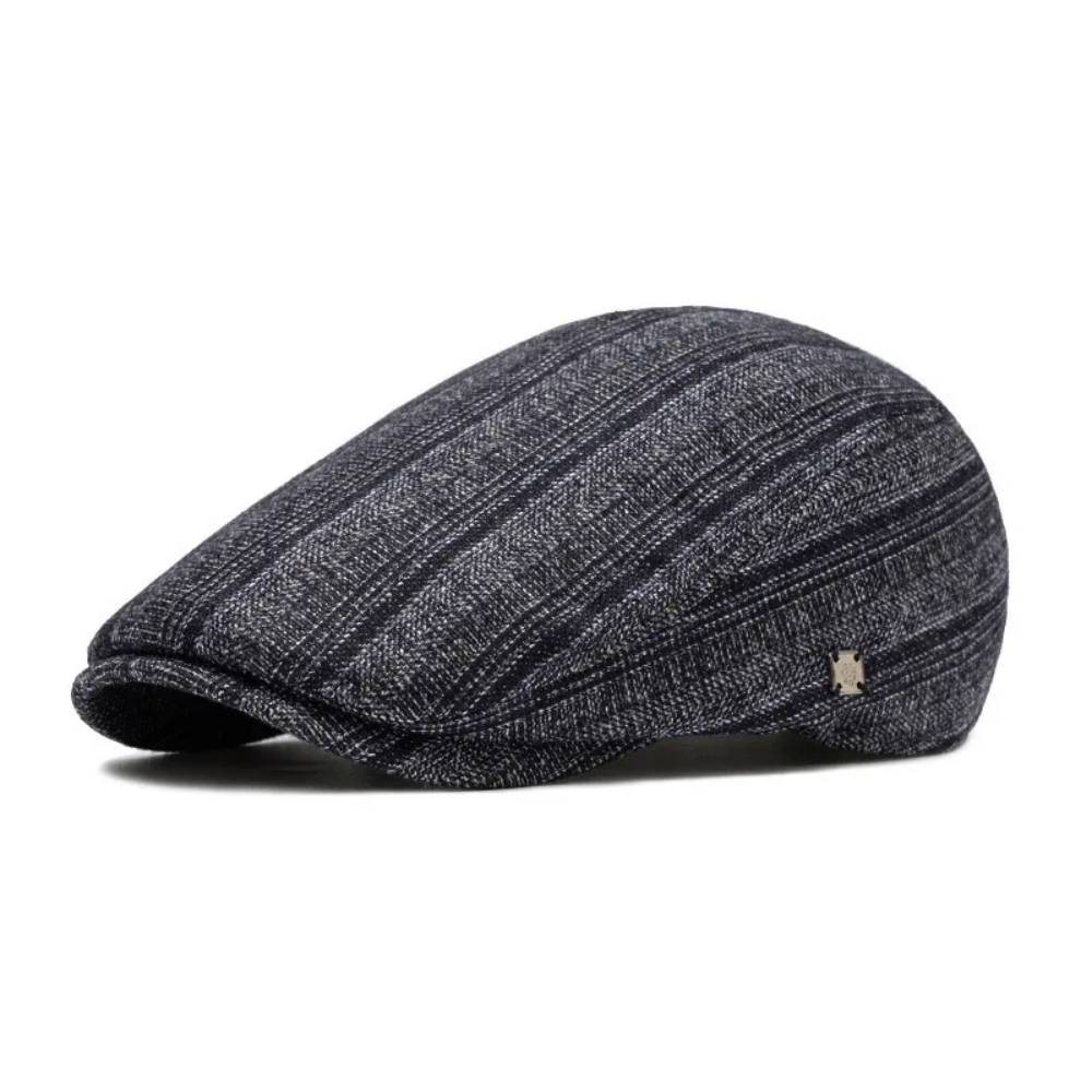 Preston Textured Stripe Flat Cap