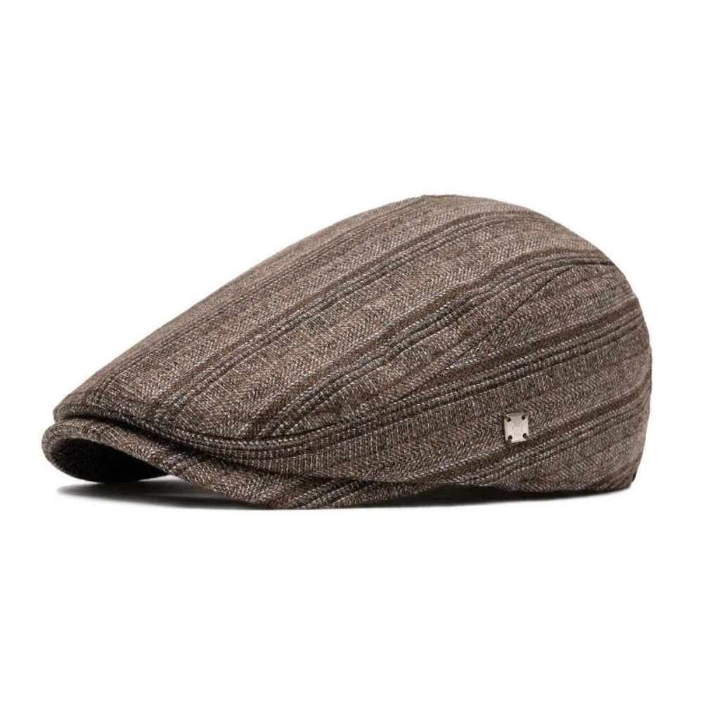 Preston Textured Stripe Flat Cap