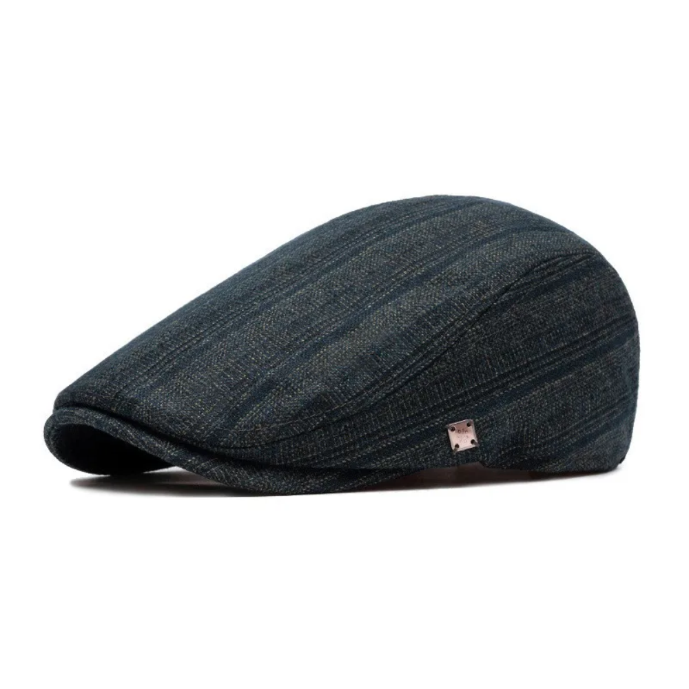 Preston Textured Stripe Flat Cap