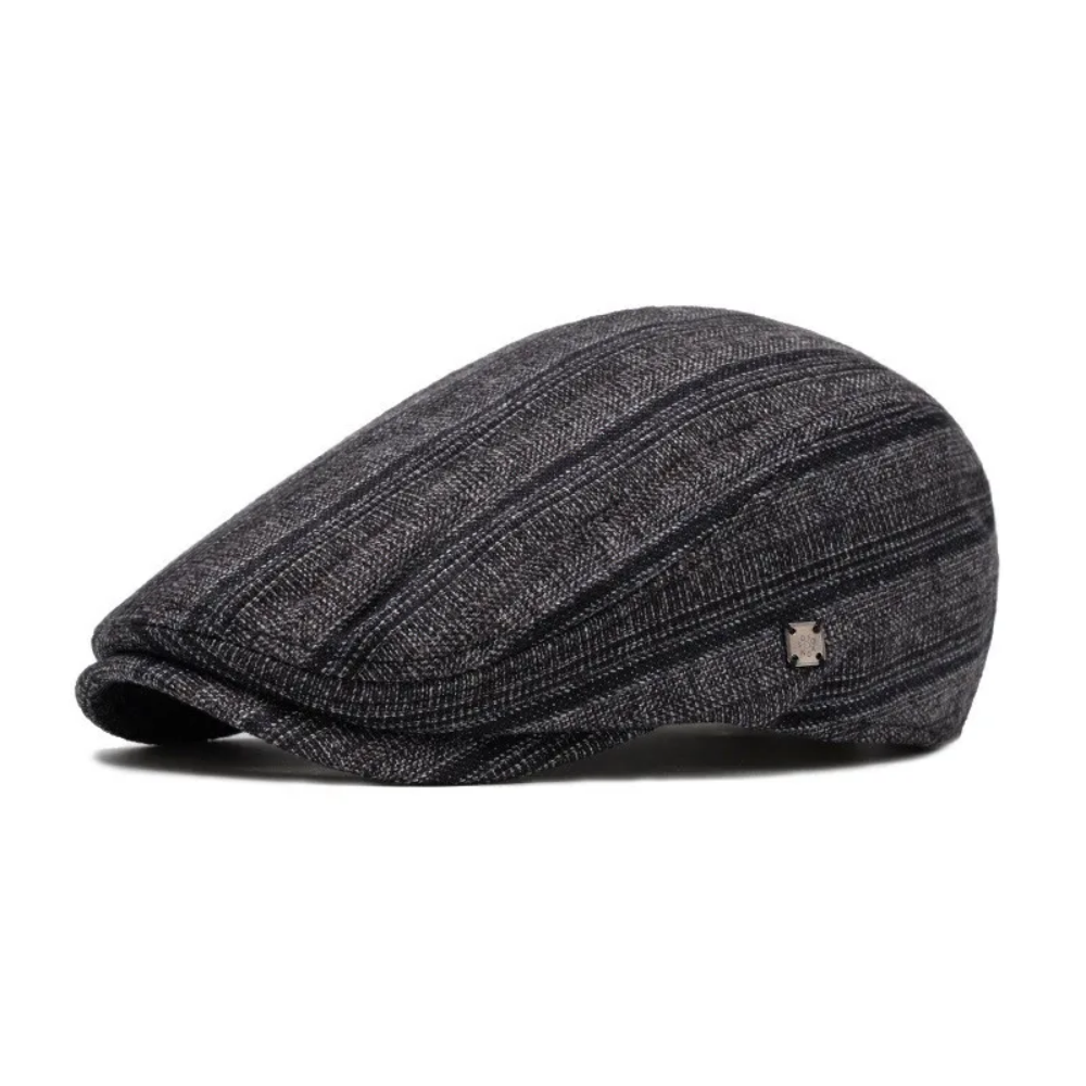 Preston Textured Stripe Flat Cap