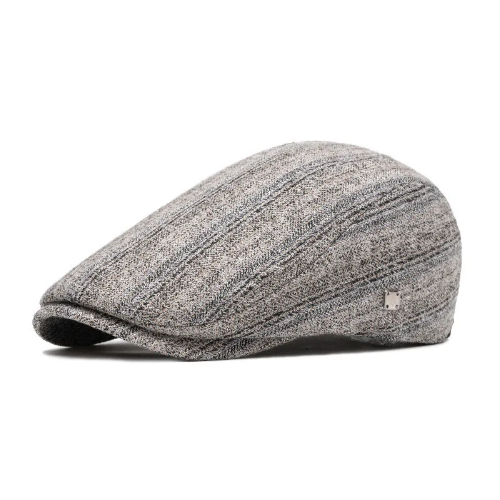 Preston Textured Stripe Flat Cap