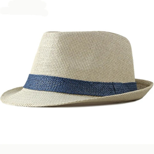 Classic Straw Trilby Hat with Contrasting Band