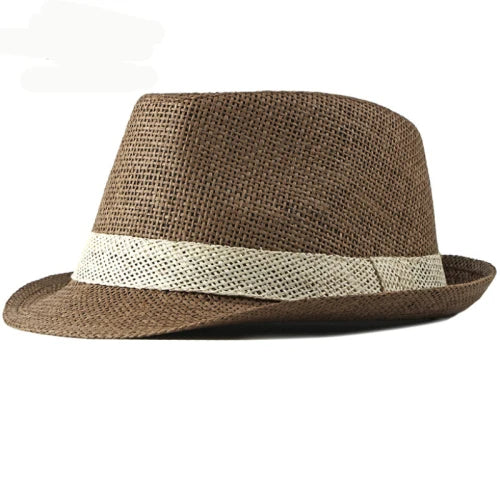 Classic Straw Trilby Hat with Contrasting Band