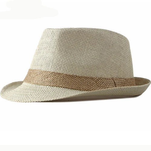 Classic Straw Trilby Hat with Contrasting Band