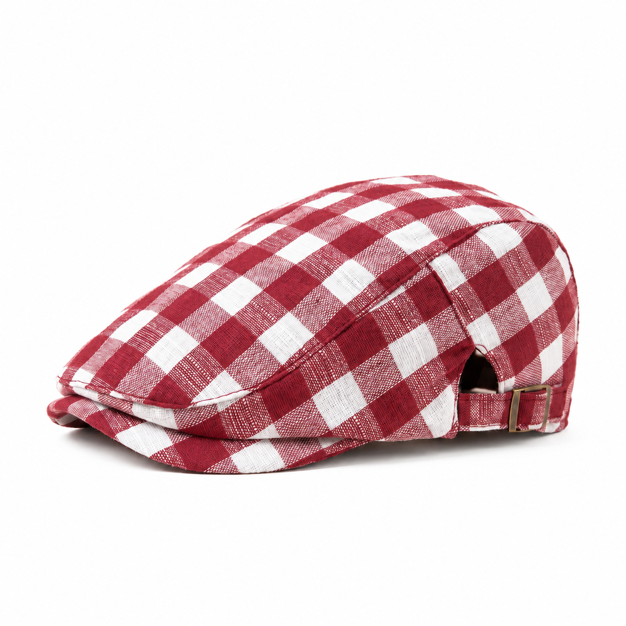 Cambridge Gingham Cotton Flat Cap