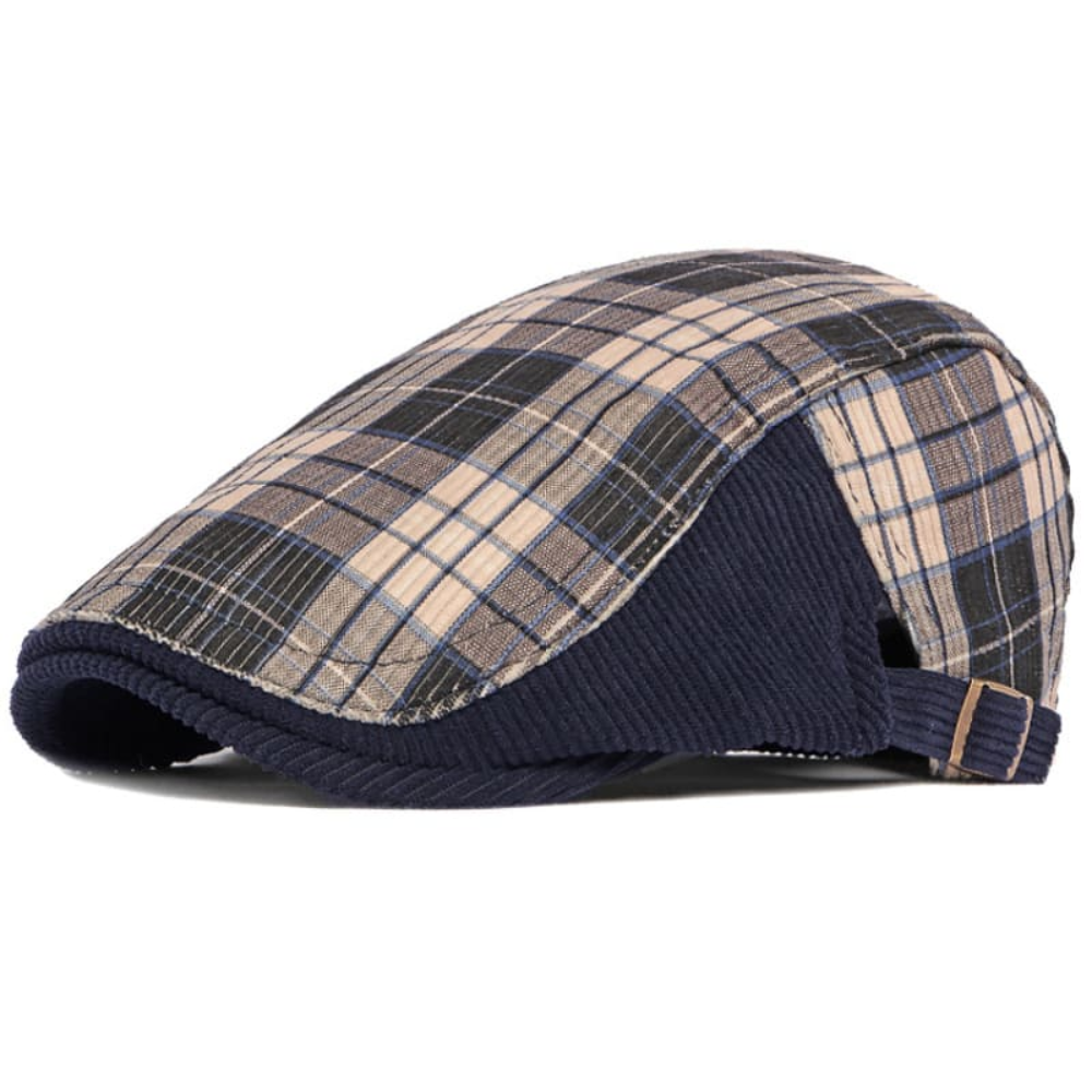 Inverness Tartan Corduroy Flat Cap