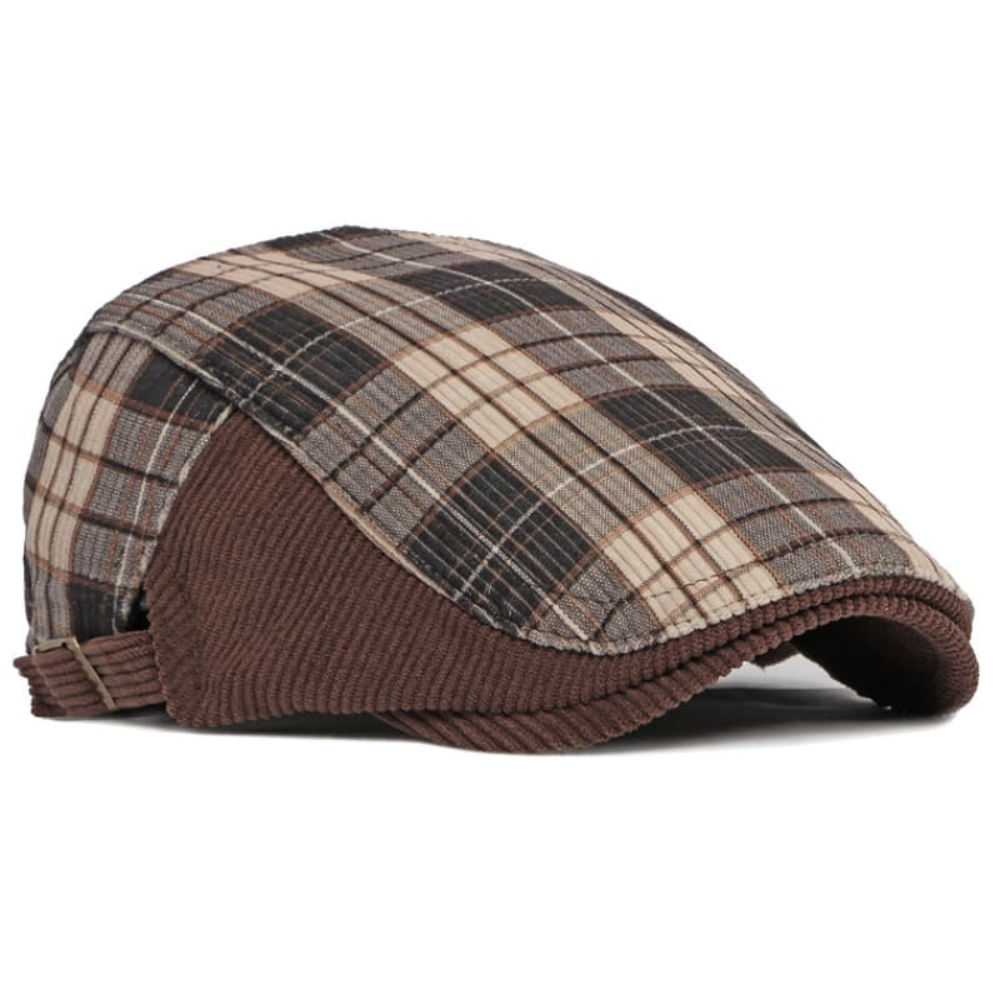 Inverness Tartan Corduroy Flat Cap