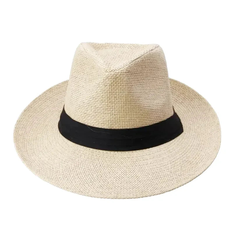 Men's Straw Panama Hat with Black Band