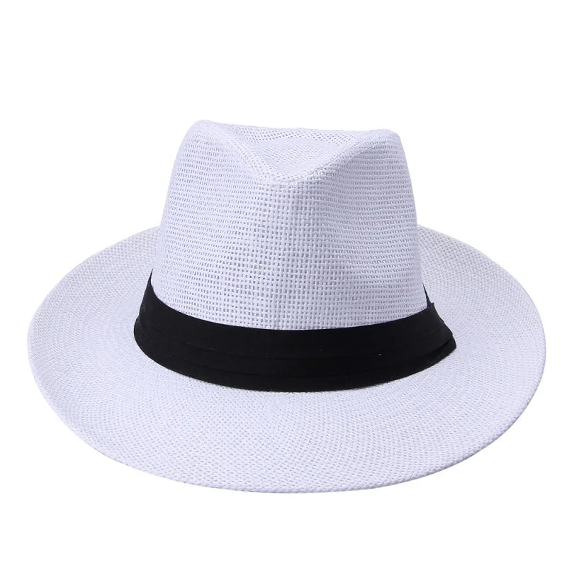 Men's Straw Panama Hat with Black Band
