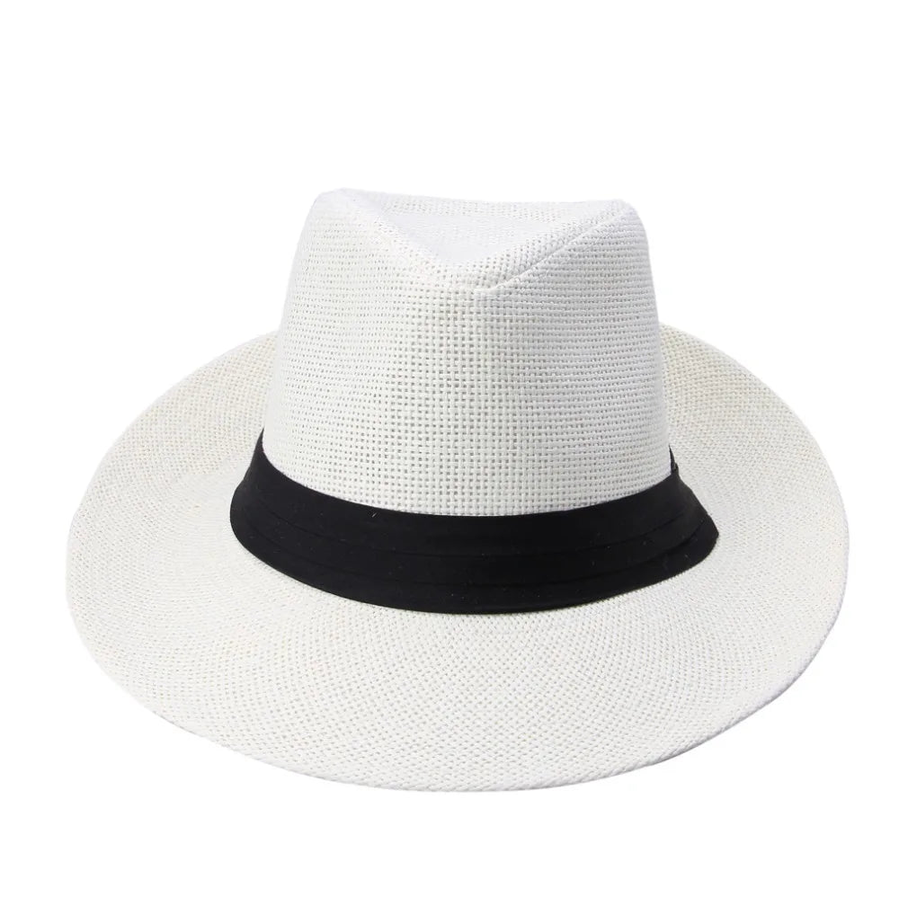 Men's Straw Panama Hat with Black Band