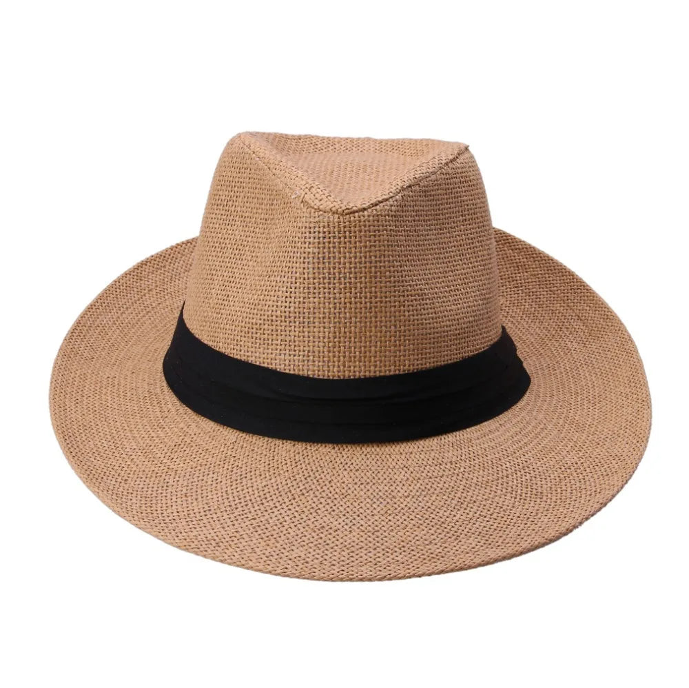 Men's Straw Panama Hat with Black Band