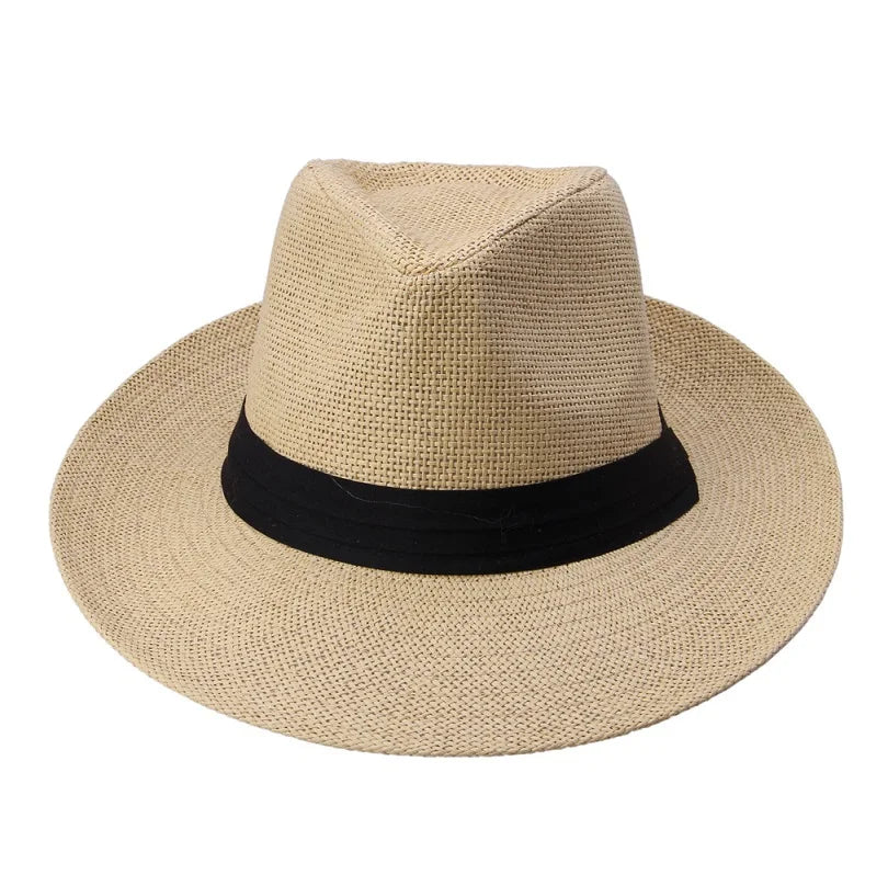 Men's Straw Panama Hat with Black Band