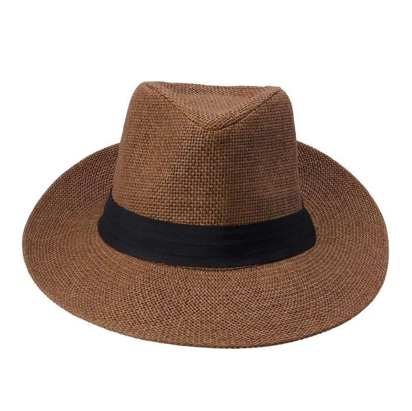Men's Straw Panama Hat with Black Band