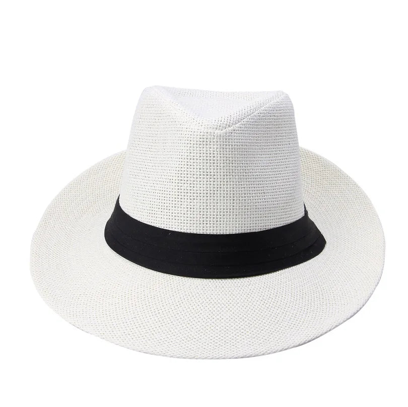 Men's Straw Panama Hat with Black Band