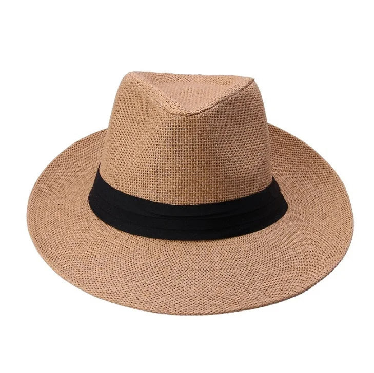 Men's Straw Panama Hat with Black Band
