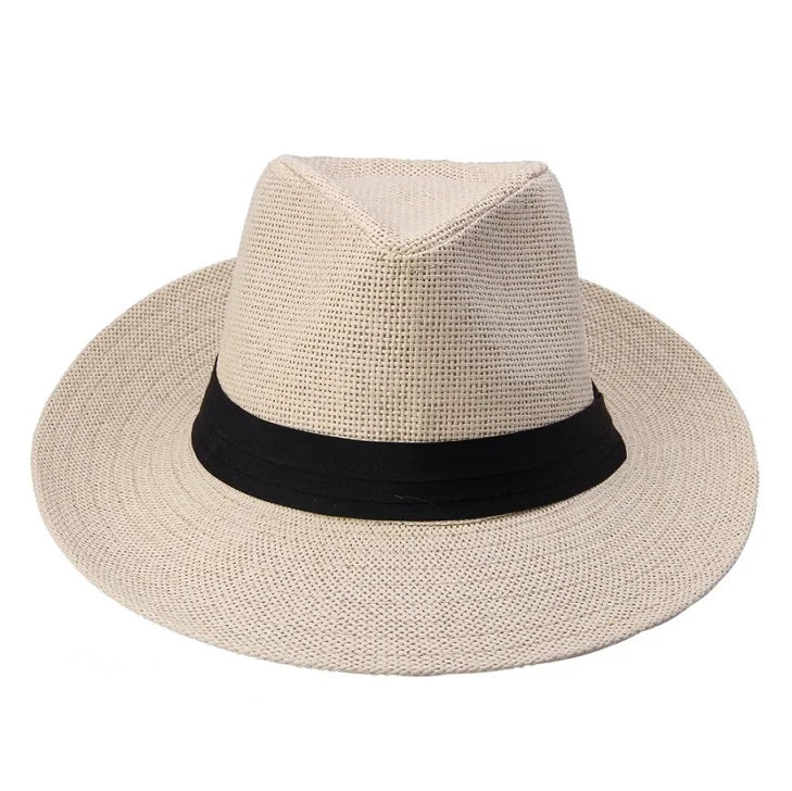 Men's Straw Panama Hat with Black Band