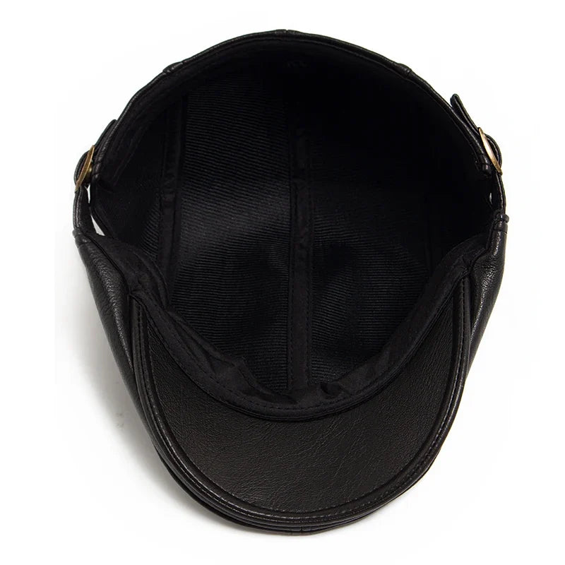 Men's Faux Leather Flat Cap