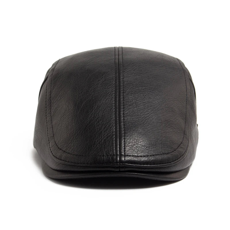 Men's Faux Leather Flat Cap