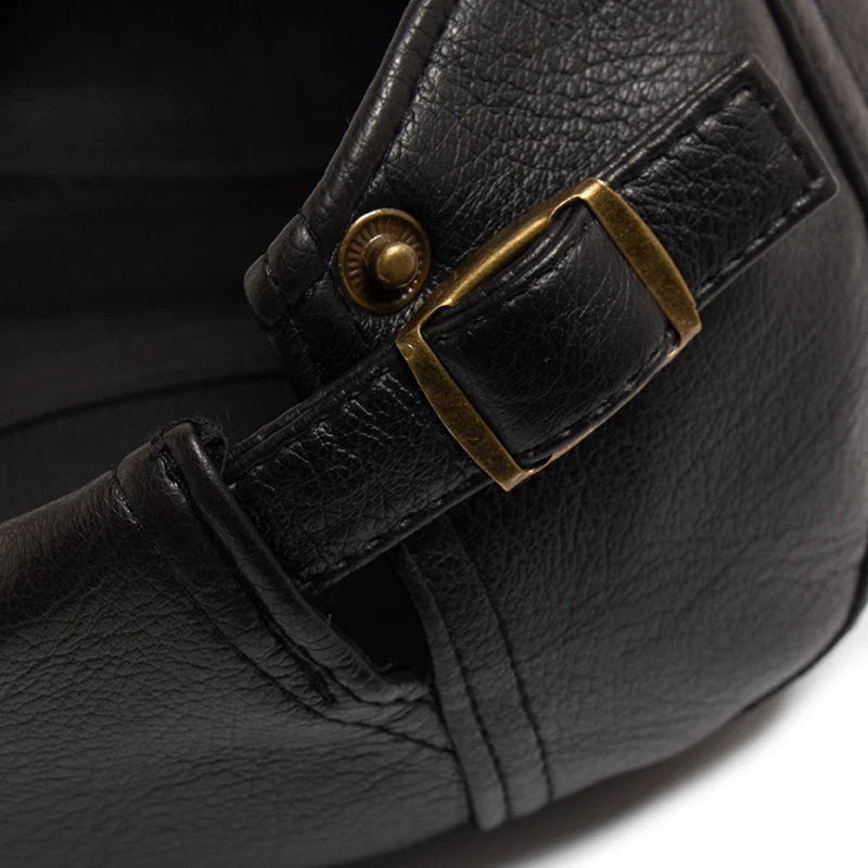Men's Faux Leather Flat Cap