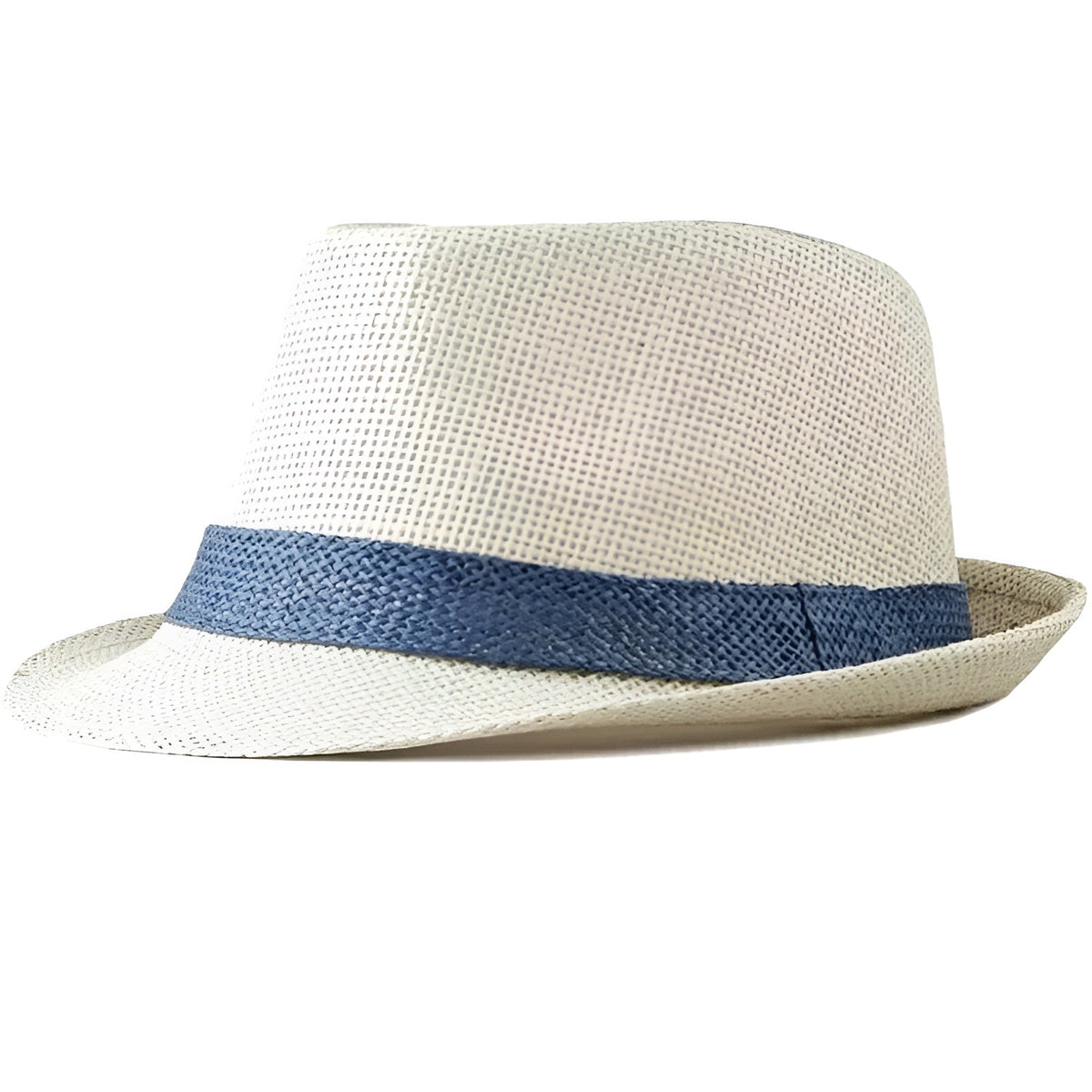 Classic Straw Trilby Hat with Contrasting Band